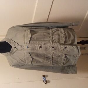 Utility Jacket. 100% Cotton Olive Colored